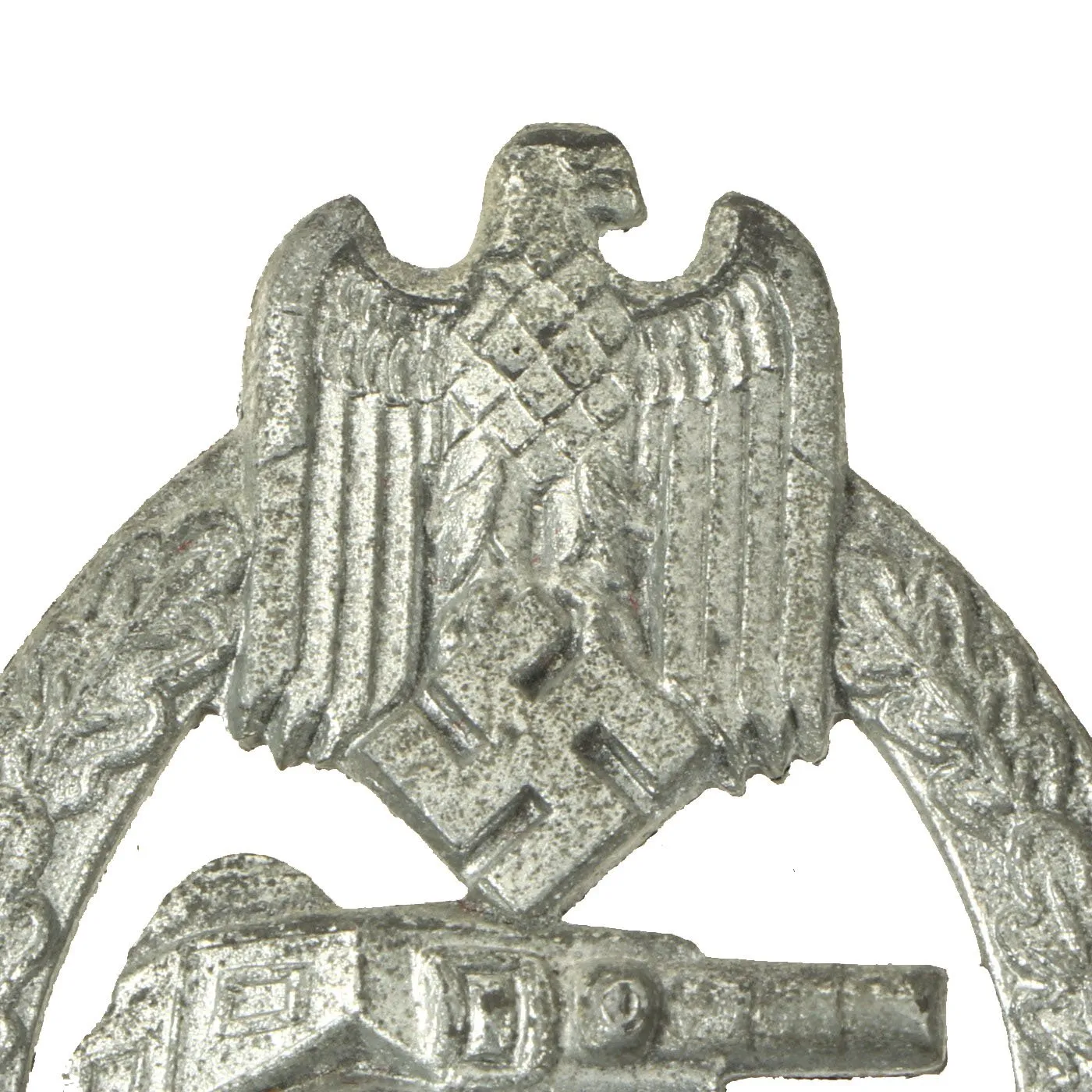 Original German WWII Silver Grade Panzer Assault Tank Badge - Solid Flat Back Version