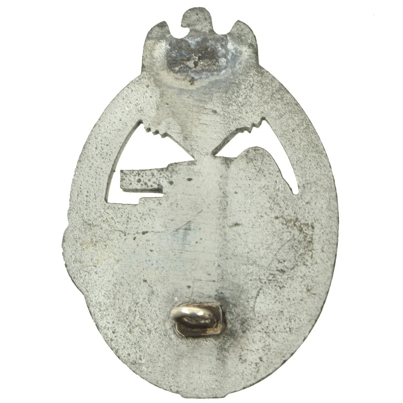 Original German WWII Silver Grade Panzer Assault Tank Badge - Solid Flat Back Version