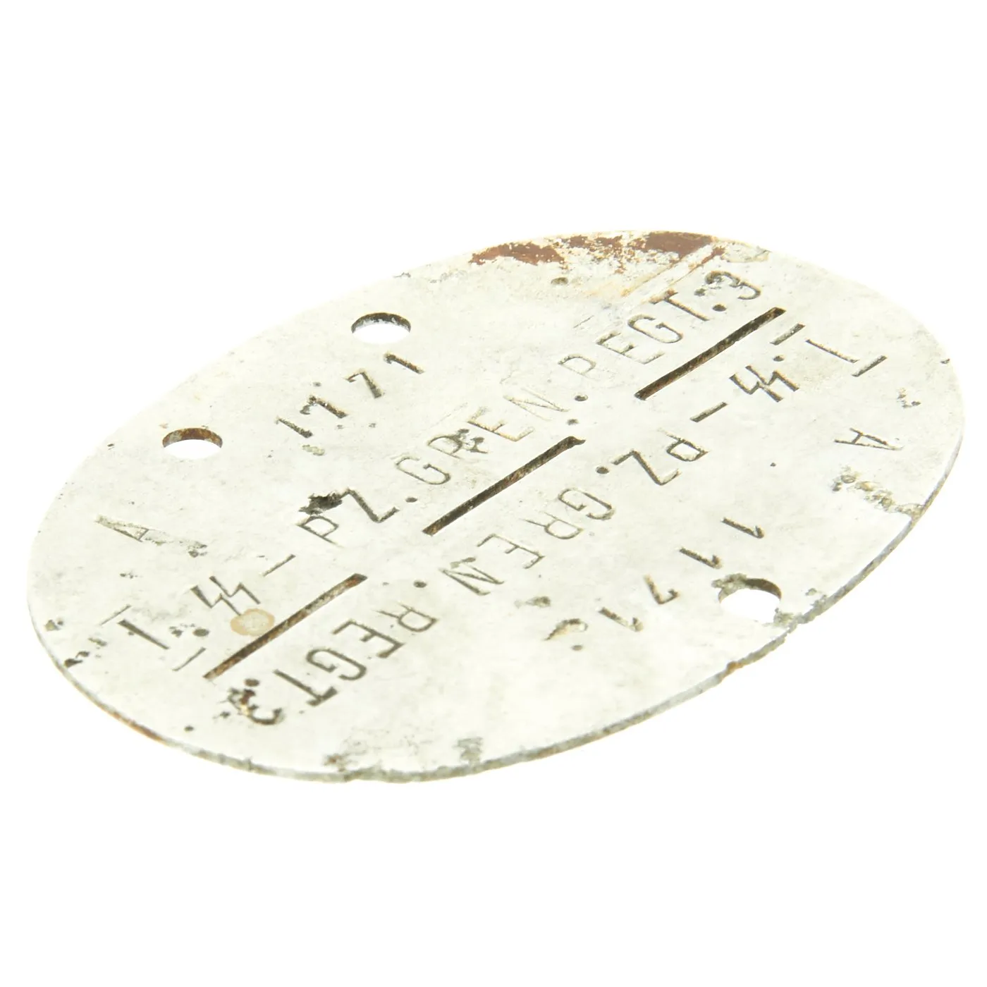 Original German WWII SS Identity Disc Dog Tag - 3rd Panzer Grenadier Regiment