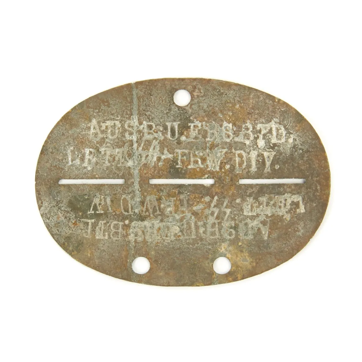 Original German WWII SS Identity Dog Tag Disc - 15th Waffen Grenadier Division of the SS (1st Latvian)
