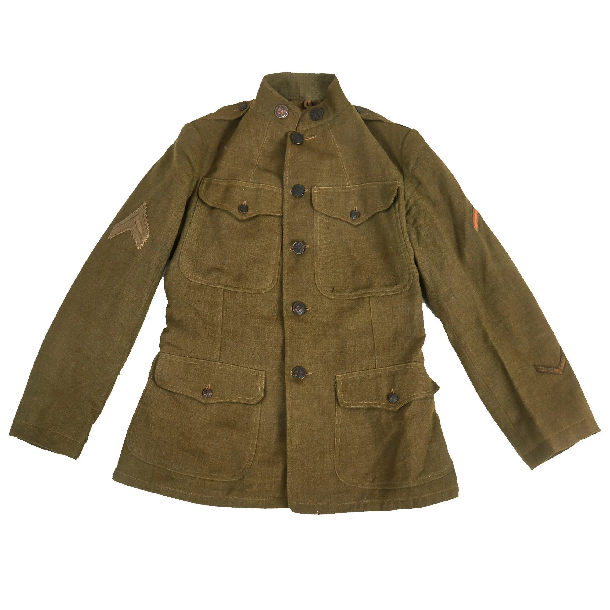 Original Identified WWI U.S. 76th Division Field Artillery Uniform & Field Gear Grouping - 302nd Field Artillery