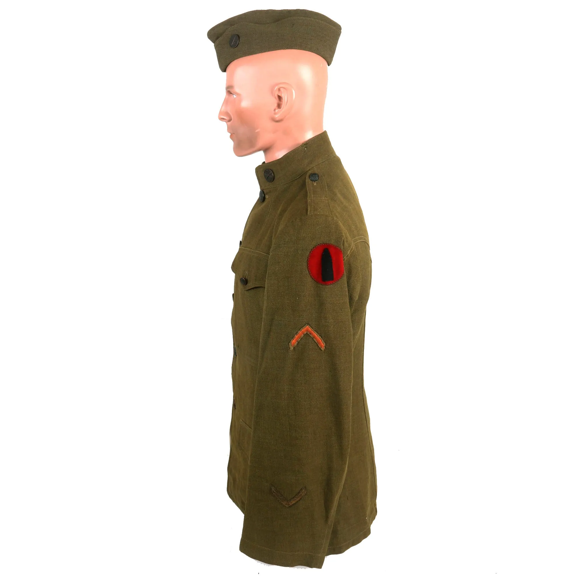 Original Identified WWI U.S. 76th Division Field Artillery Uniform & Field Gear Grouping - 302nd Field Artillery