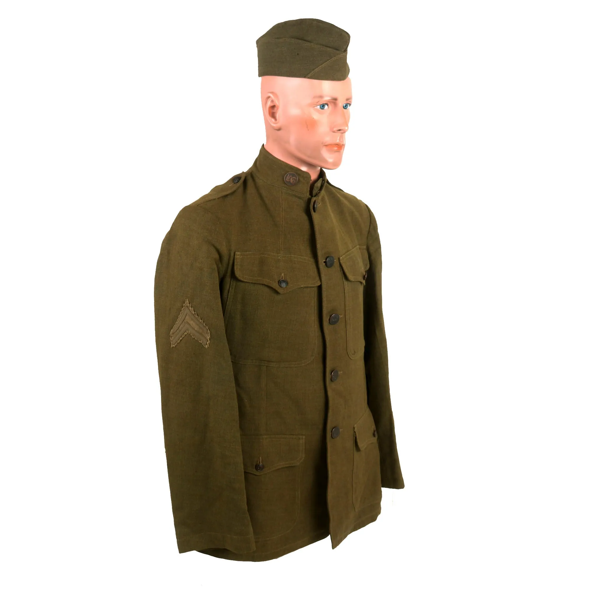 Original Identified WWI U.S. 76th Division Field Artillery Uniform & Field Gear Grouping - 302nd Field Artillery