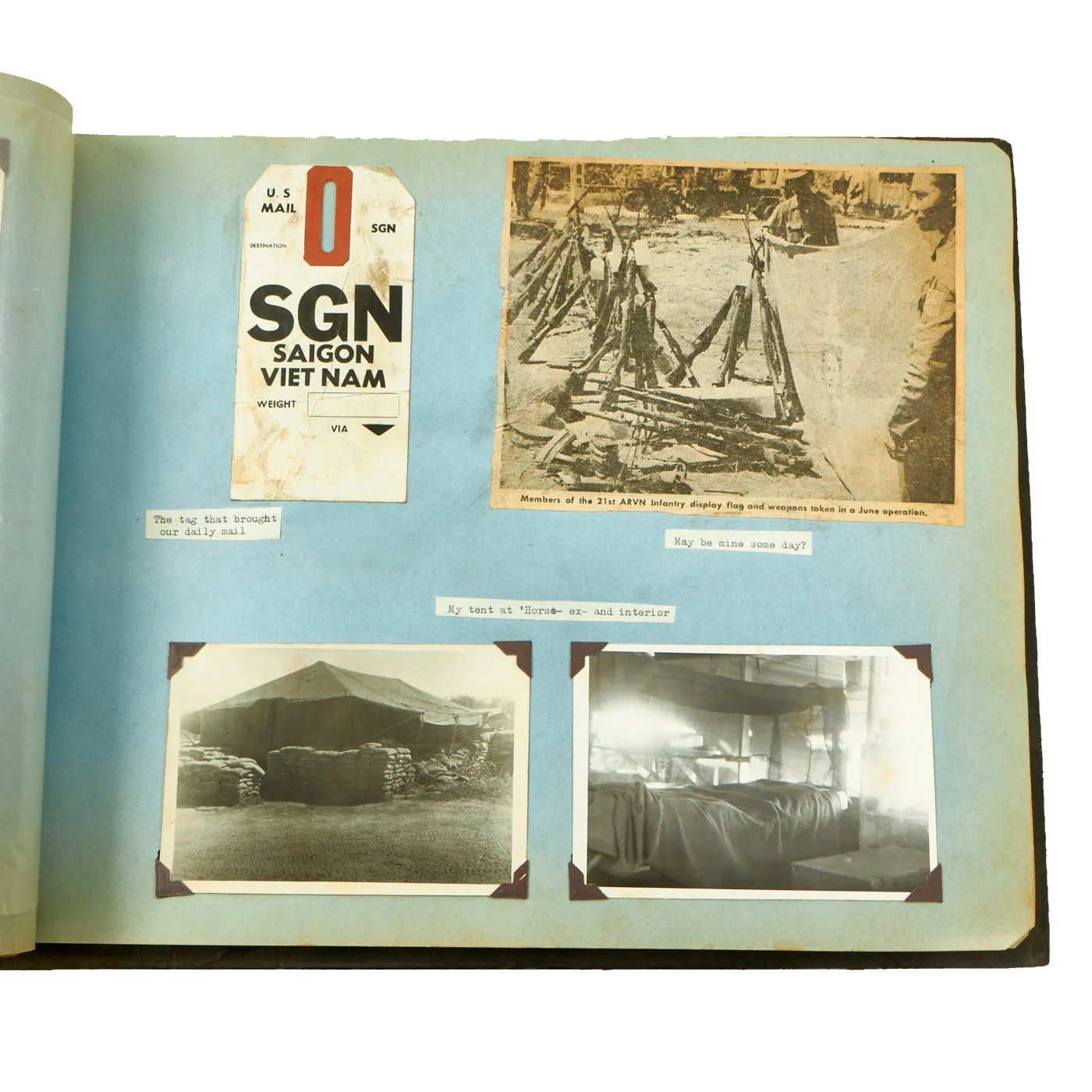 Original U.S. Vietnam War Named 3rd Squadron, 5th Cavalry Regiment, 9th Infantry Division Photo Album of Captain John Reichley - Over 120 Photos and Magazine / Newspaper Clippings