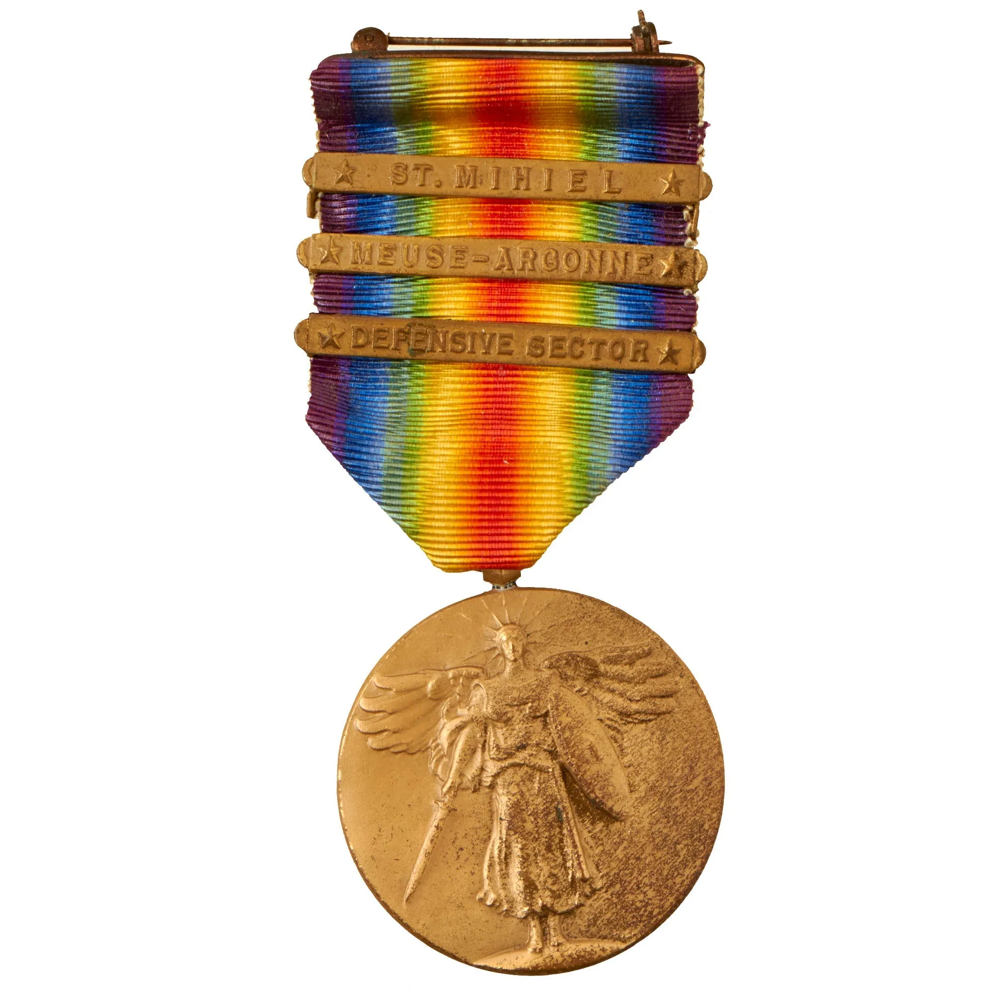 Original U.S. WWI 82nd Division Named Victory Medal Grouping with Collar Discs & Documents - Chief Mechanic, 321st Field Artillery Regiment