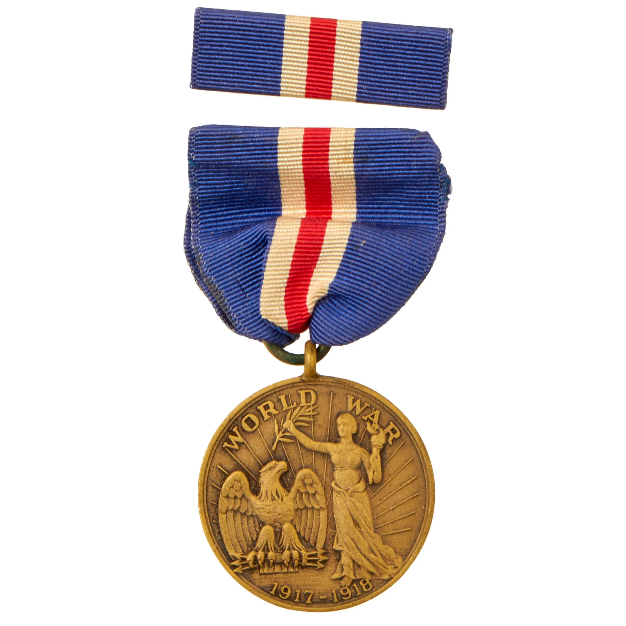 Original U.S. WWI 82nd Division Named Victory Medal Grouping with Collar Discs & Documents - Chief Mechanic, 321st Field Artillery Regiment