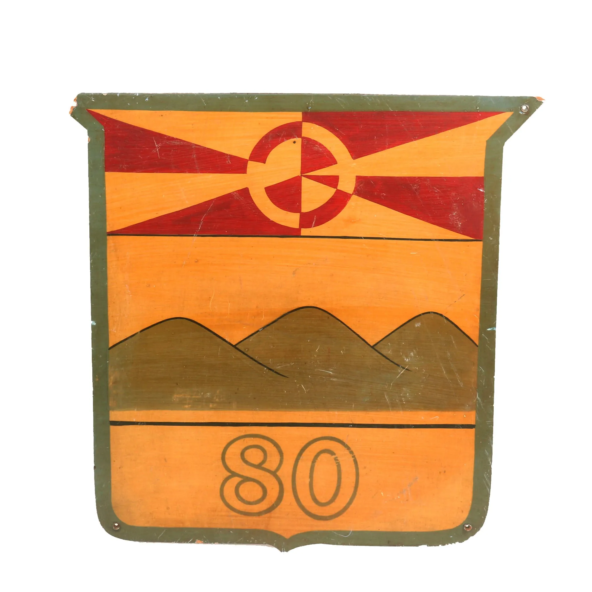Original U.S. WWI Lot of 5 Large Divisional Painted Wall Insignia - 3rd Division & 26th Division