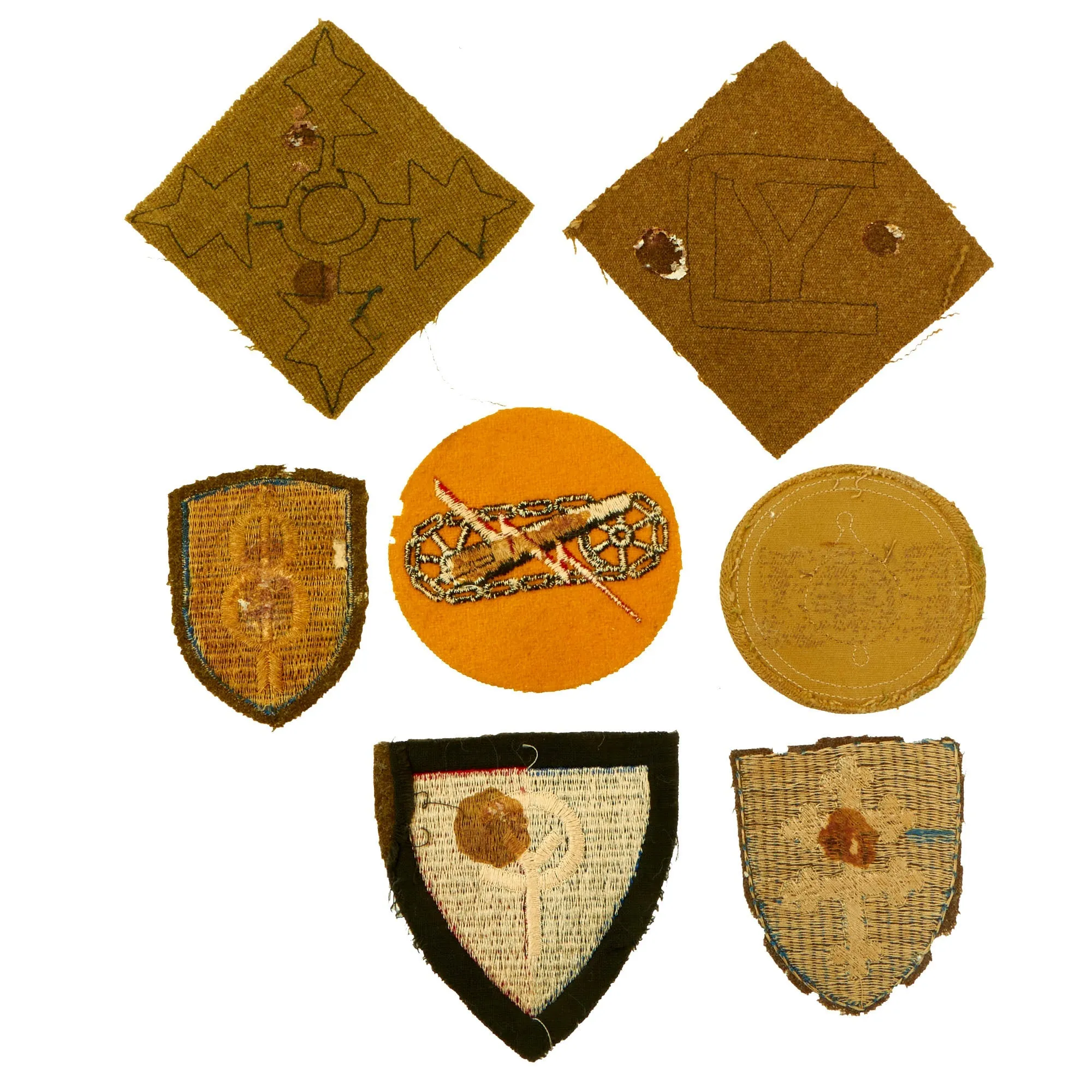Original U.S. WWI to WWII Chevron and Shoulder Sleeve Insignia Patch Lot - 30 Items