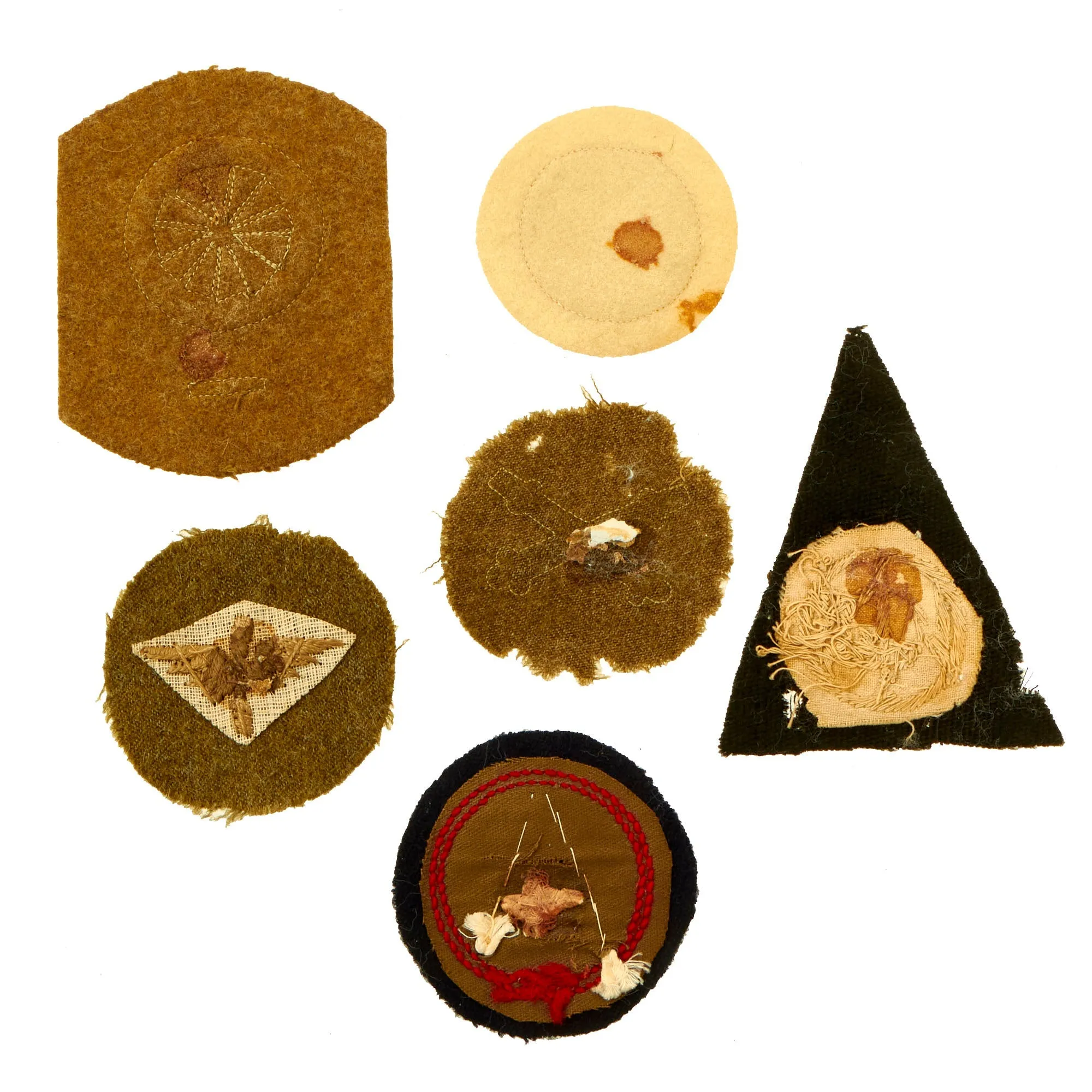 Original U.S. WWI to WWII Chevron and Shoulder Sleeve Insignia Patch Lot - 30 Items