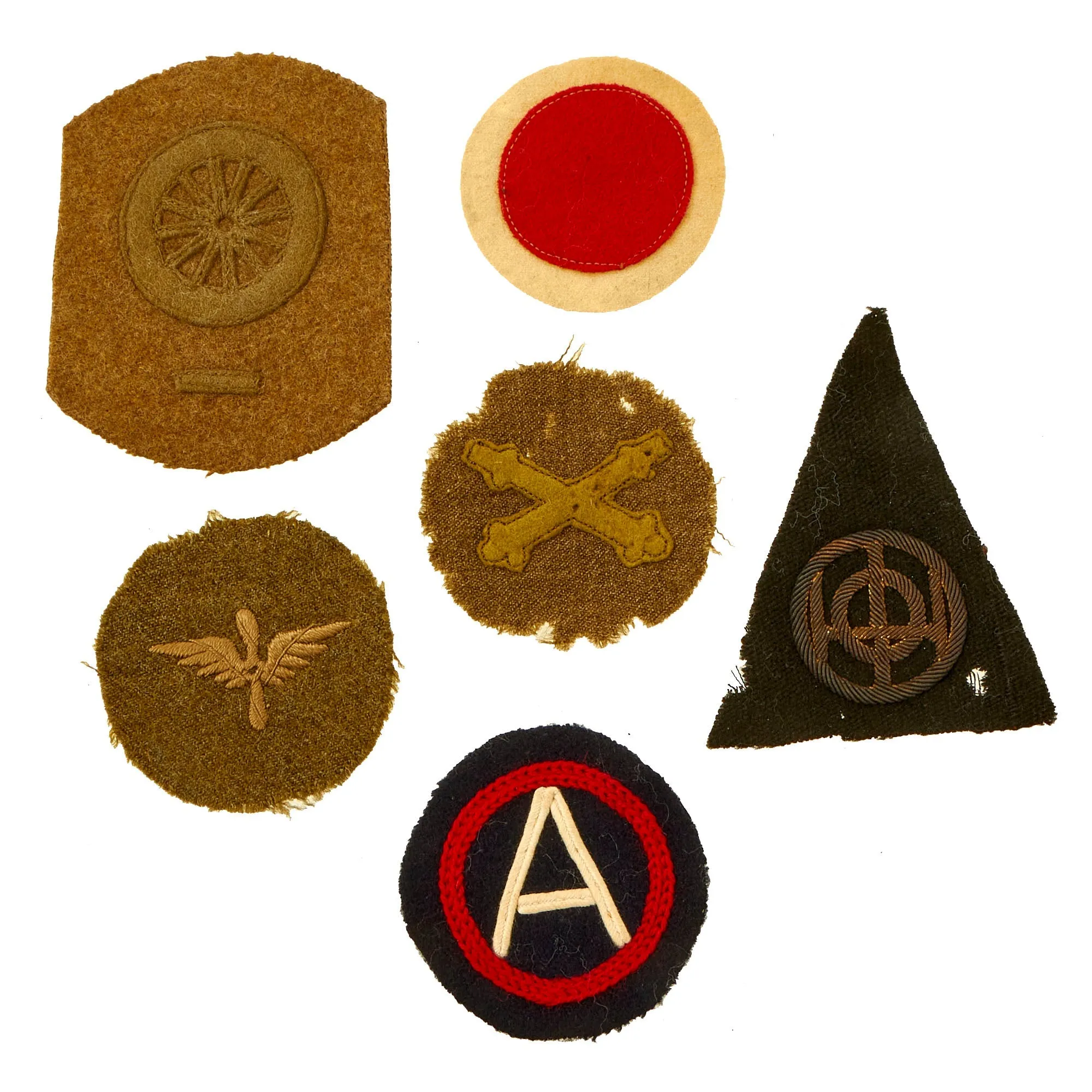 Original U.S. WWI to WWII Chevron and Shoulder Sleeve Insignia Patch Lot - 30 Items