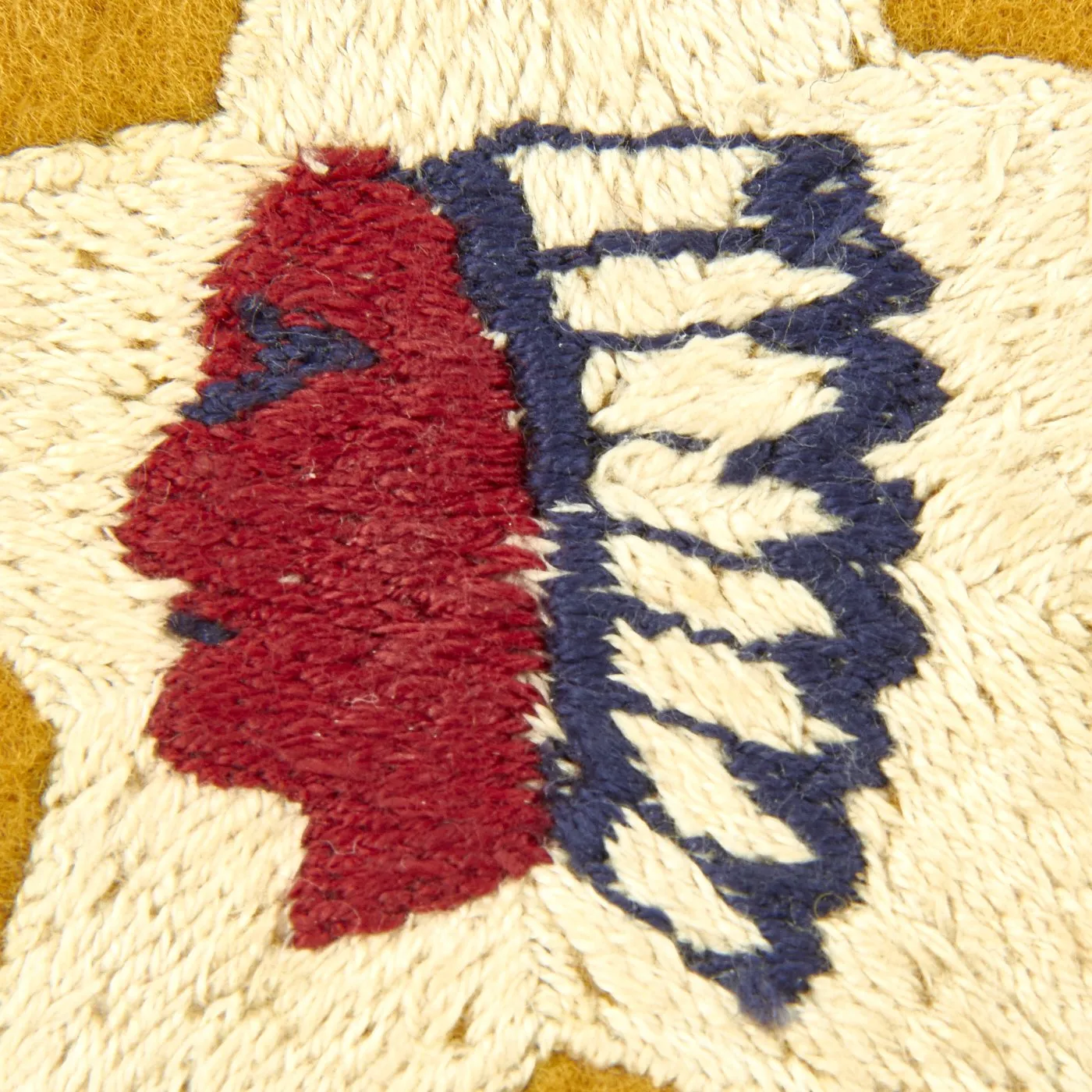Original U.S. WWI USMC 2nd Battalion 5th Marines Uniform Insignia Patch - 2nd Infantry Division