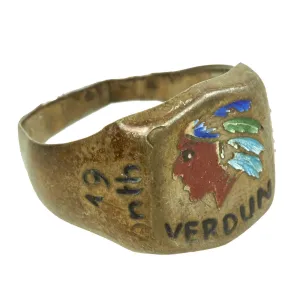 Original U.S. WWI WWI Marine Corps 2nd Infantry Division VERDUN Souvenir Ring