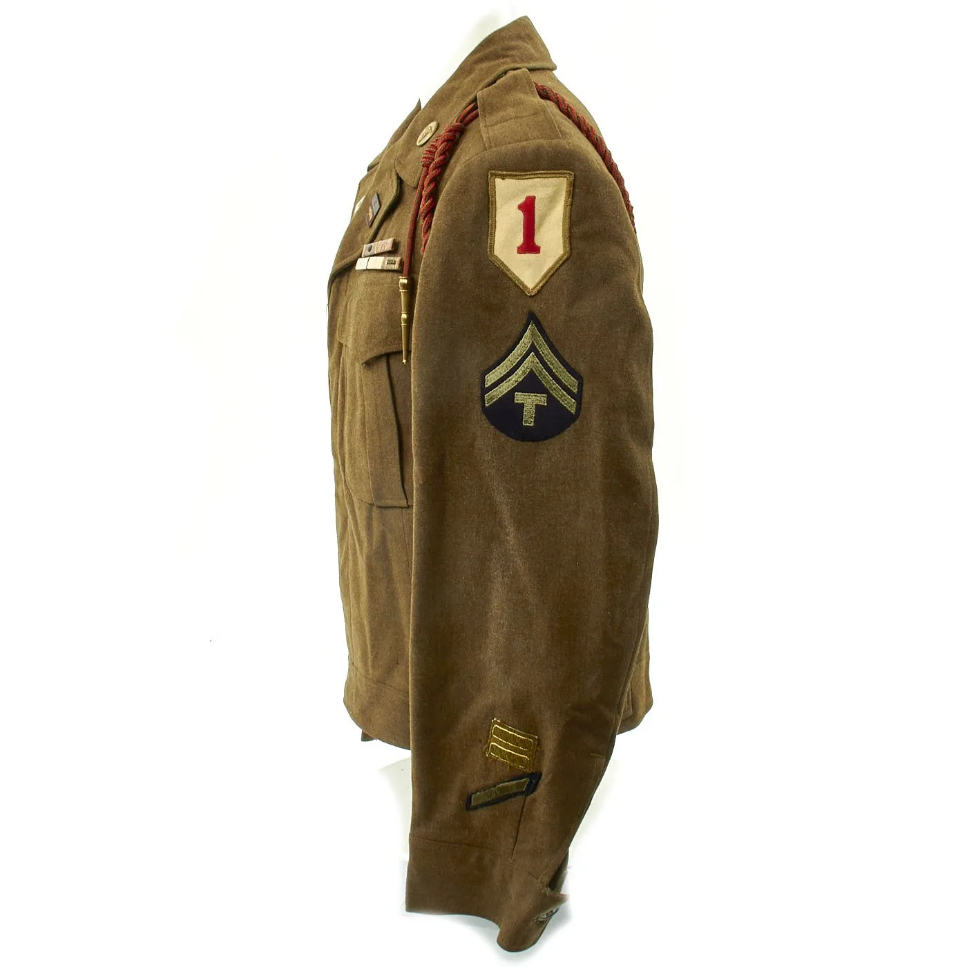Original U.S. WWII 1st Infantry Division Ike Jacket with Bag- 1st Medical Battalion