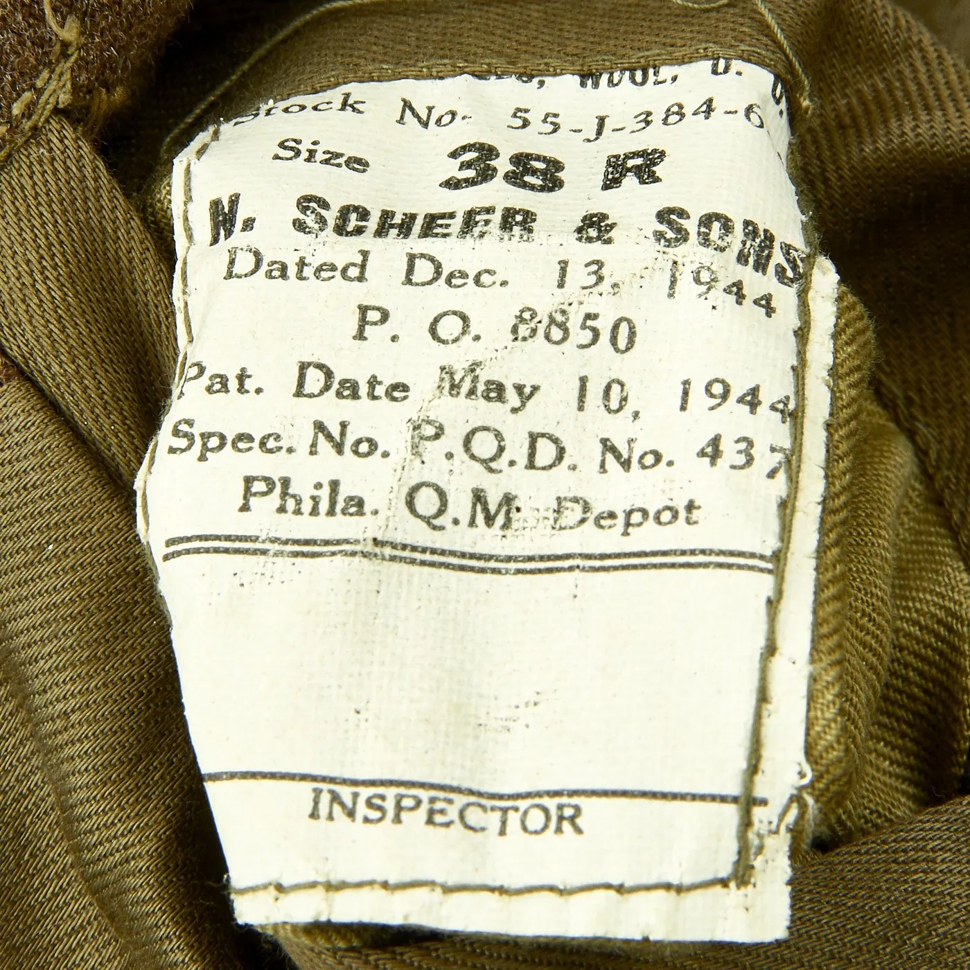 Original U.S. WWII 1st Infantry Division Ike Jacket with Bag- 1st Medical Battalion