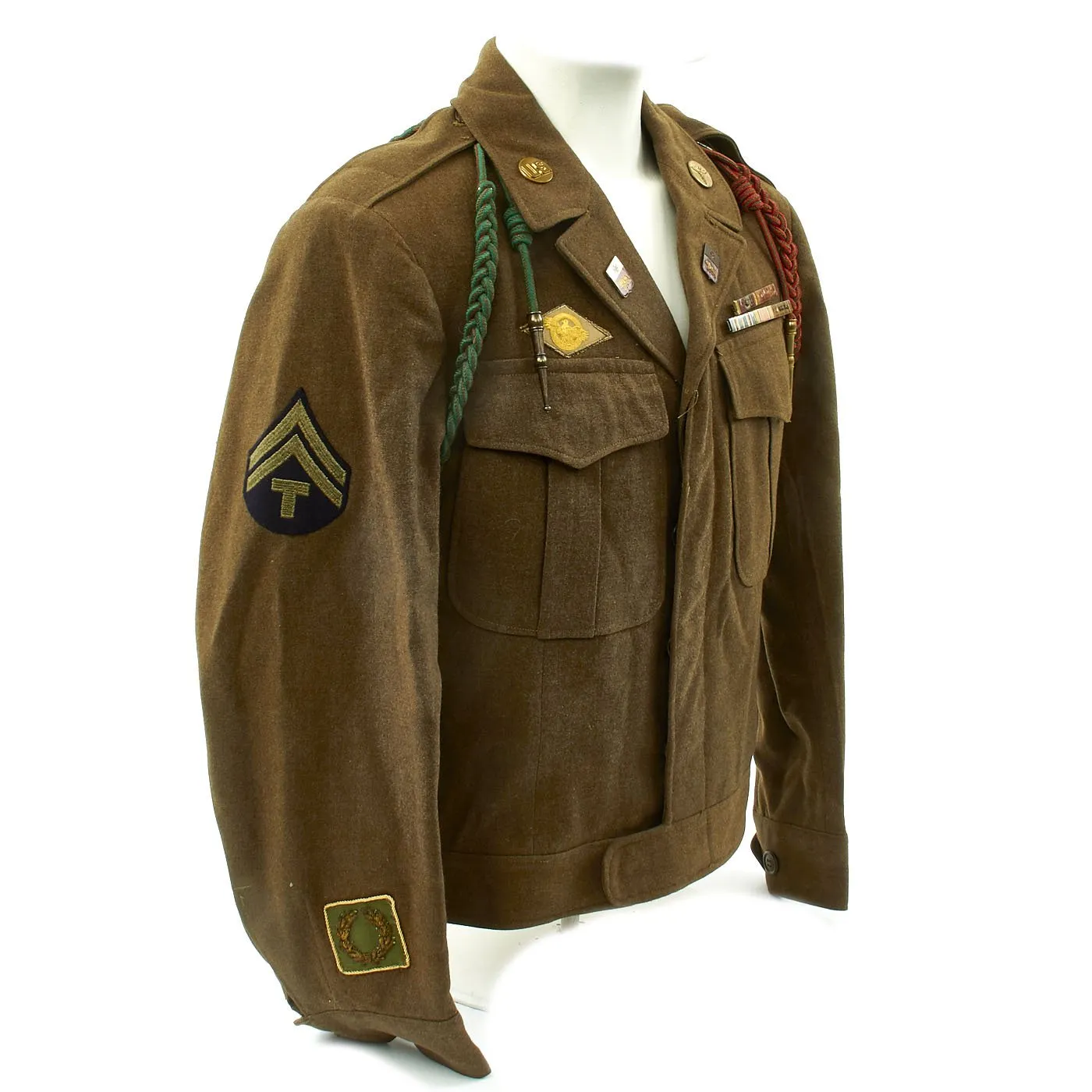 Original U.S. WWII 1st Infantry Division Ike Jacket with Bag- 1st Medical Battalion