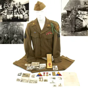 Original U.S. WWII 601st Tank Destroyer Battalion Grouping - Bronze Star with Citation