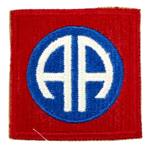 Original U.S. WWII Era 82nd Airborne Division Embroidered Shoulder Sleeve Insignia Without Airborne Rocker - “All American Division”