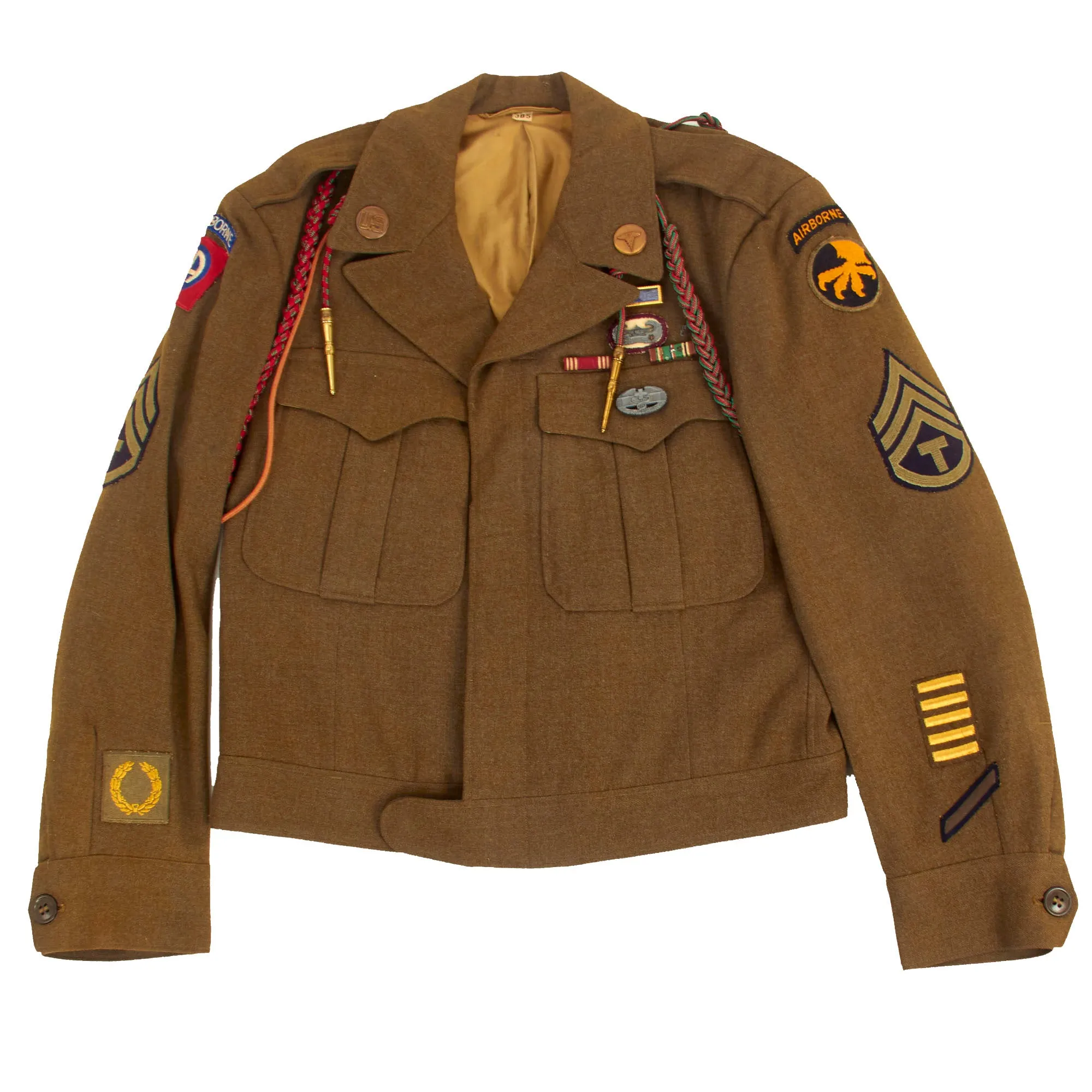Original U.S. WWII Named Airborne Medic 82nd Airborne Division 307th Airborne Medical Company Ike Jacket Uniform Set
