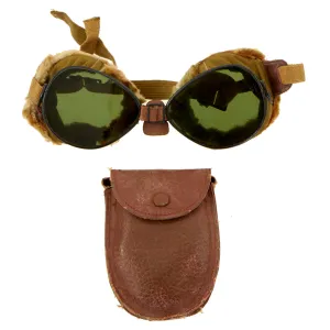 Original U.S. WWII Ski Troops Goggles With Case by Foster Grant - 10th Mountain Division