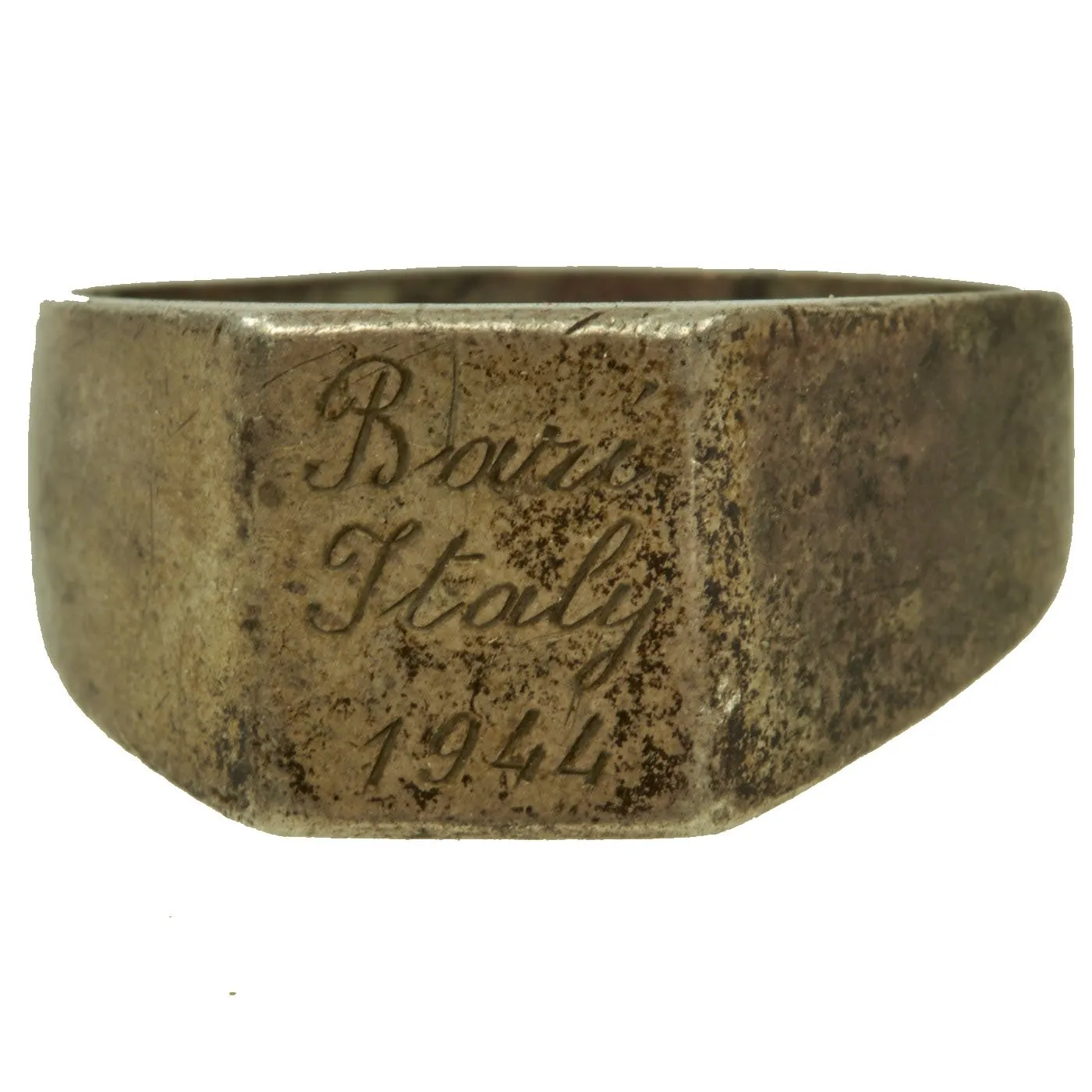 Original U.S. WWII Souvenir Ring Set - Bari Italy 1944, Manila 1945 & 90th Infantry Division