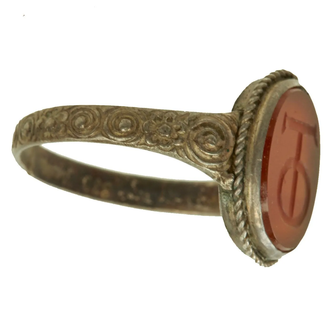 Original U.S. WWII Souvenir Ring Set - Bari Italy 1944, Manila 1945 & 90th Infantry Division