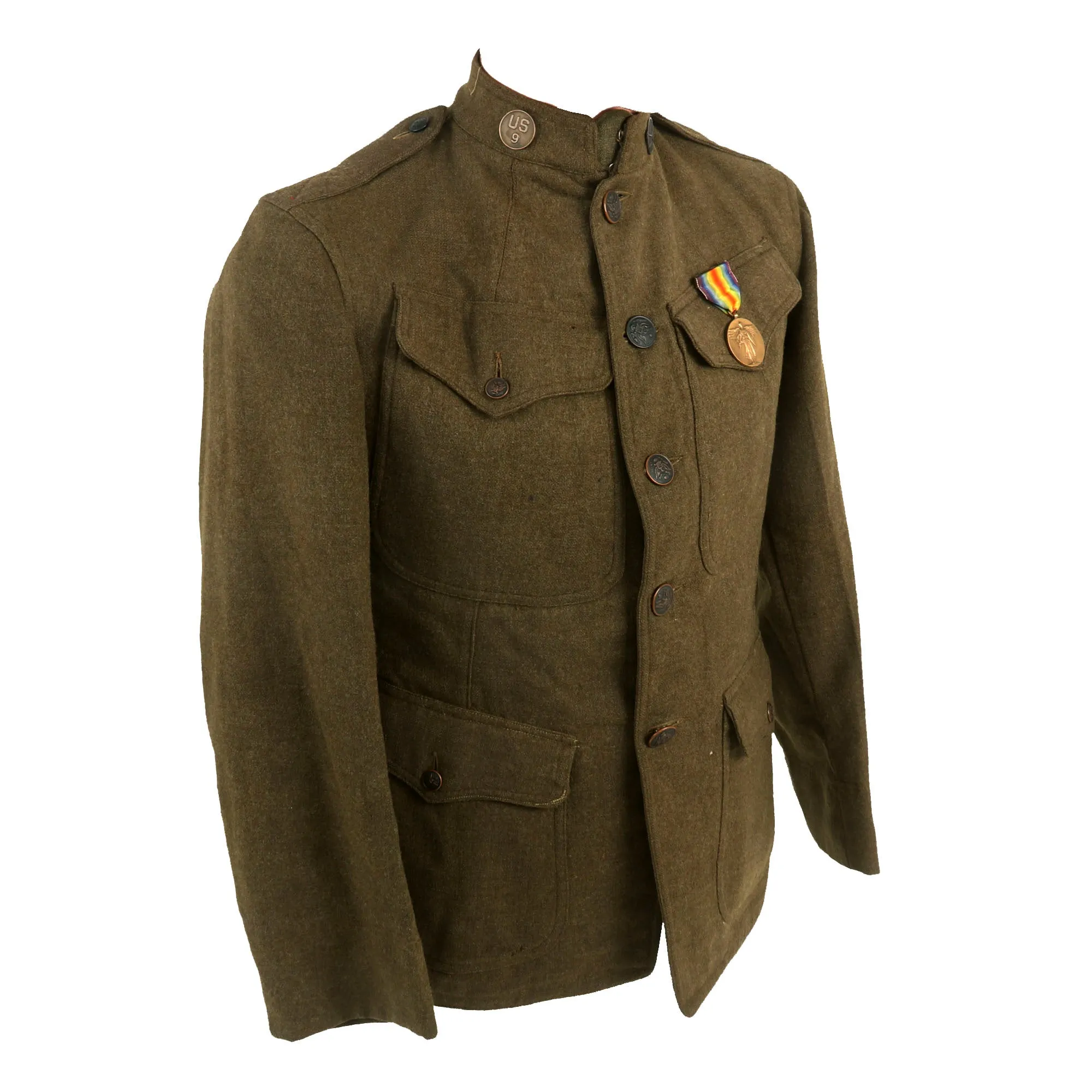 Original WWI US 2nd Division Machine Gunner Uniform Jacket - 9th Infantry Regiment