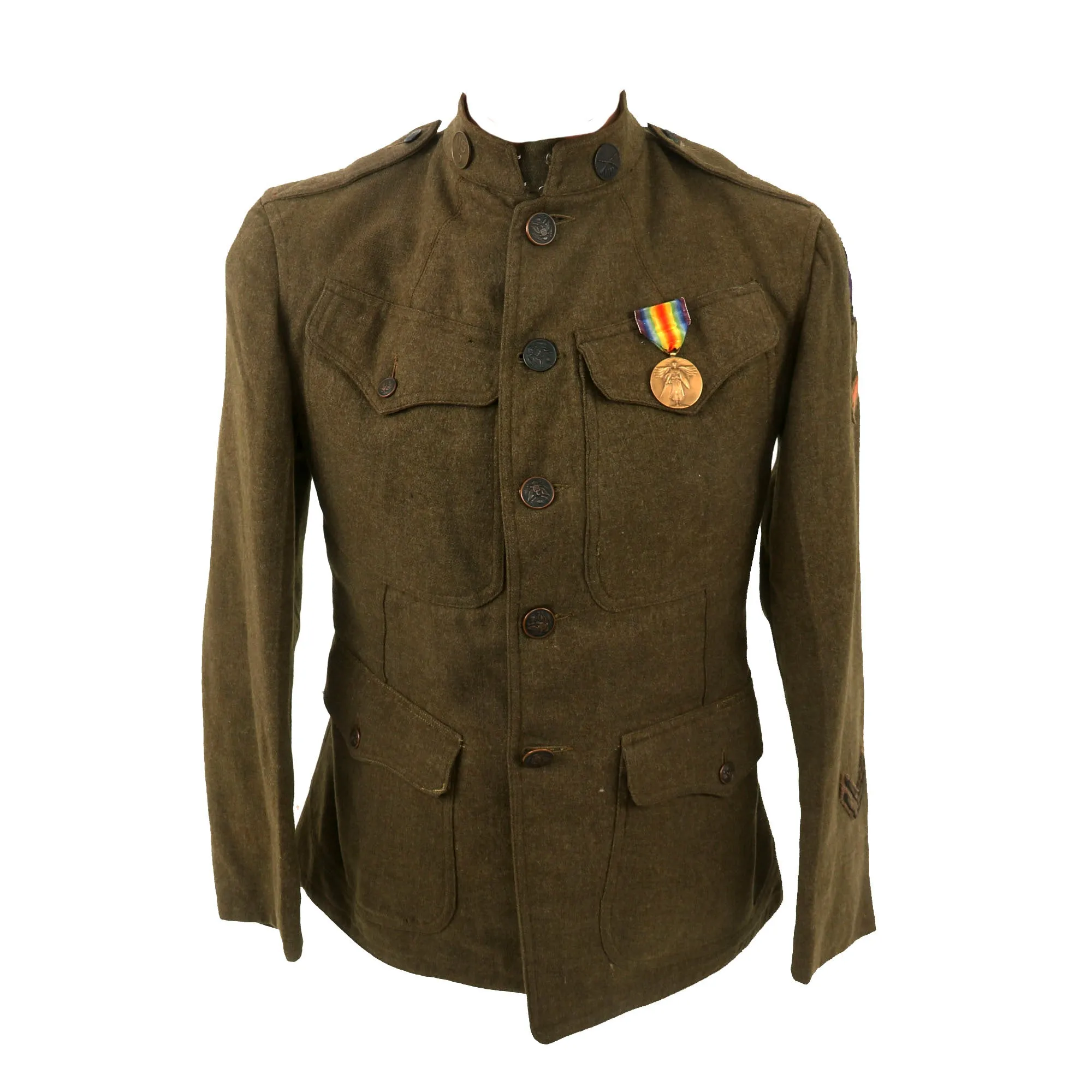 Original WWI US 2nd Division Machine Gunner Uniform Jacket - 9th Infantry Regiment
