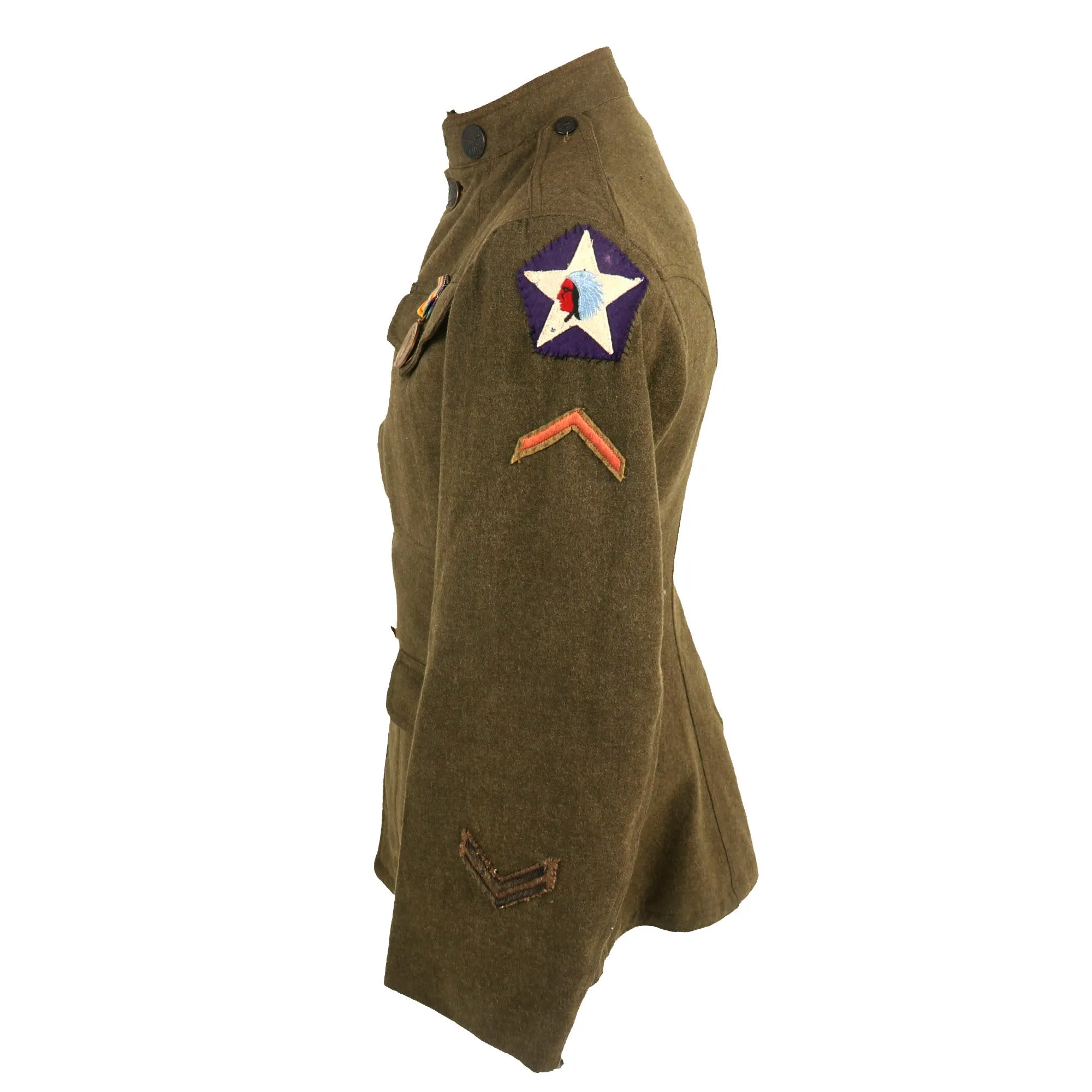 Original WWI US 2nd Division Machine Gunner Uniform Jacket - 9th Infantry Regiment