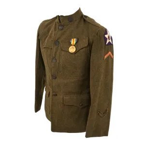 Original WWI US 2nd Division Machine Gunner Uniform Jacket - 9th Infantry Regiment