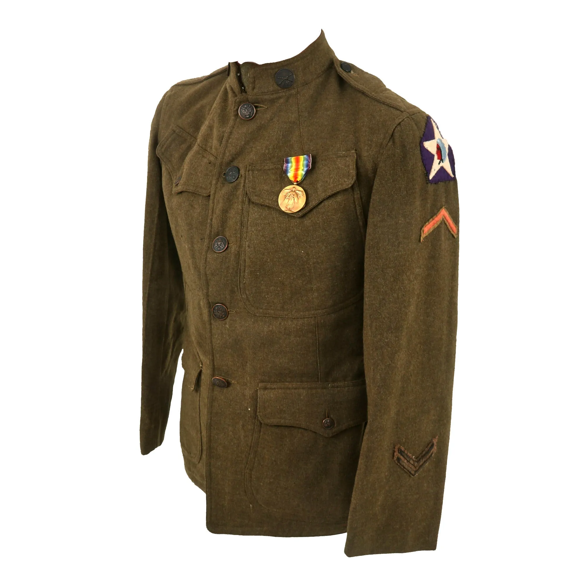 Original WWI US 2nd Division Machine Gunner Uniform Jacket - 9th Infantry Regiment