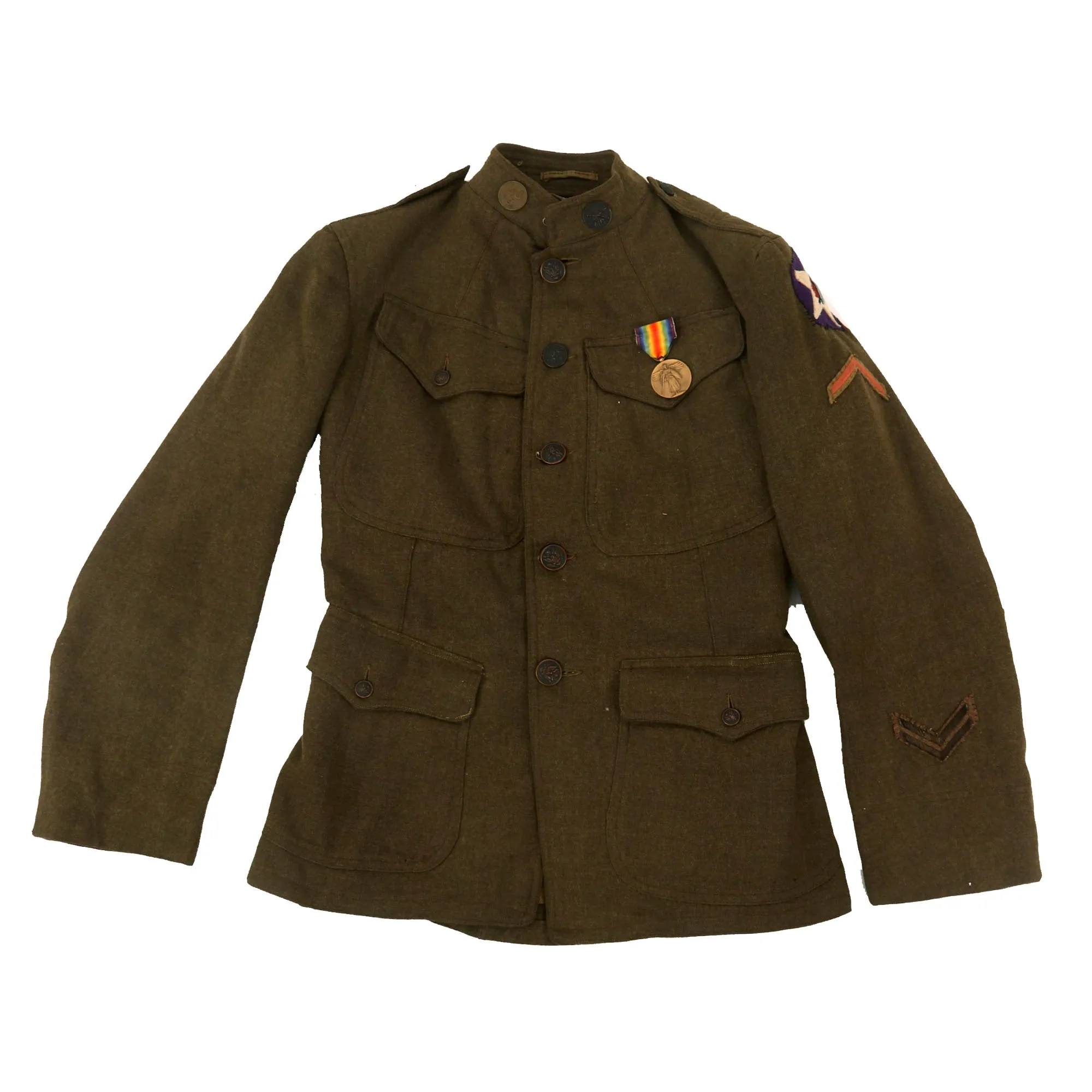 Original WWI US 2nd Division Machine Gunner Uniform Jacket - 9th Infantry Regiment