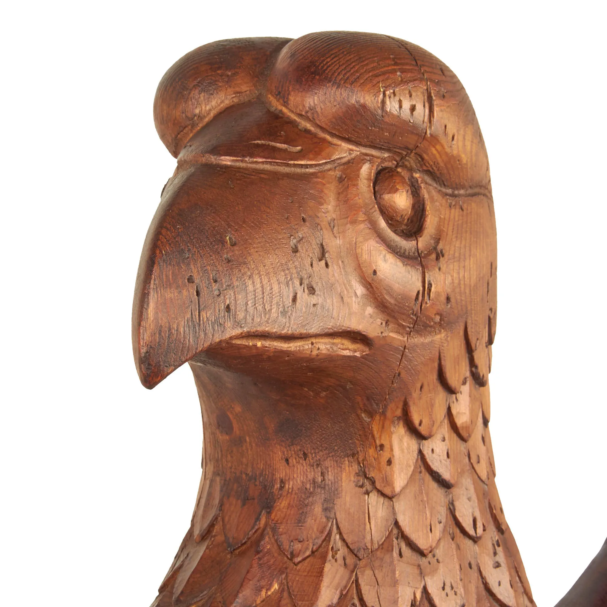 Original WWII German Army Eagle Carved Wooden Reichsadler- 43 Inches Tall