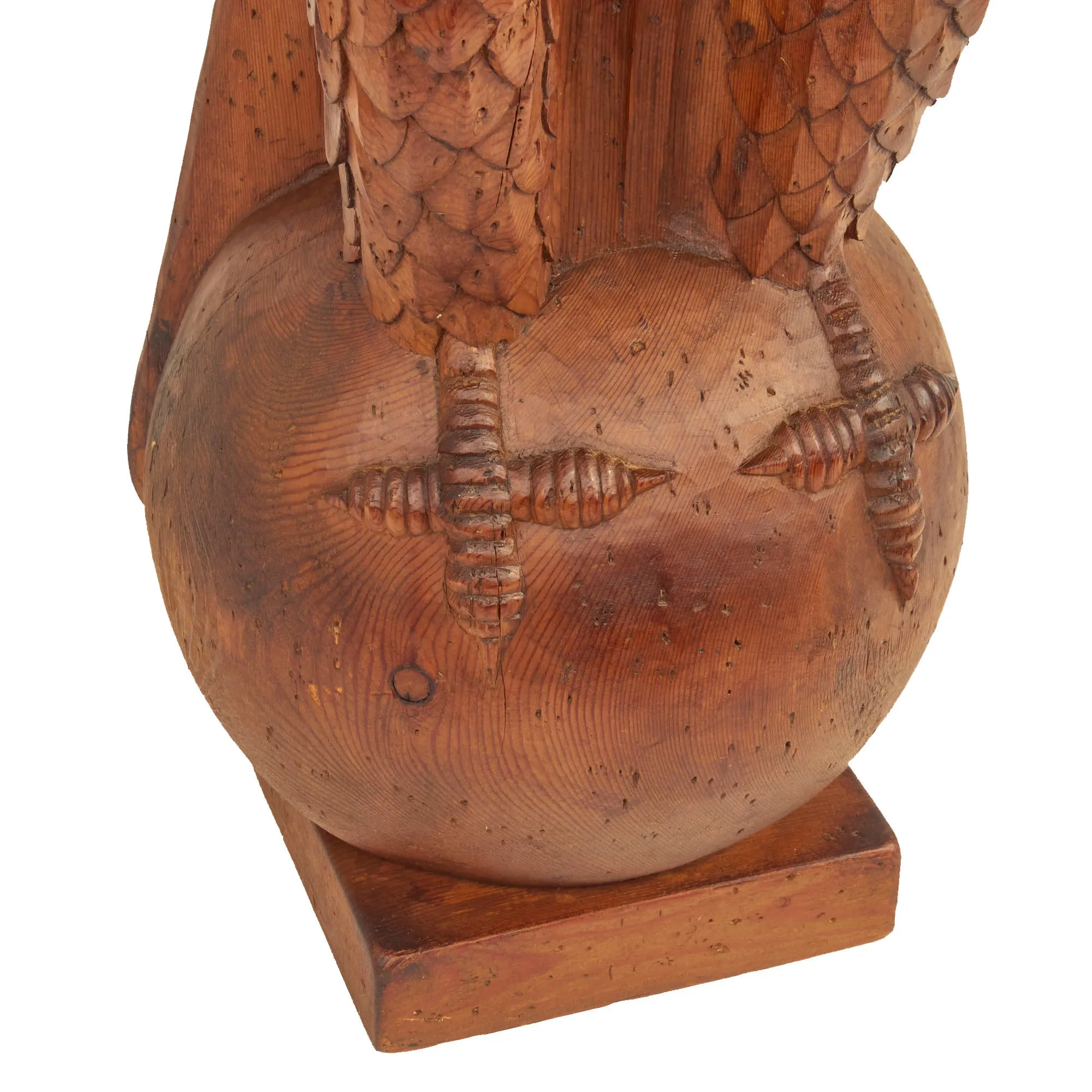 Original WWII German Army Eagle Carved Wooden Reichsadler- 43 Inches Tall