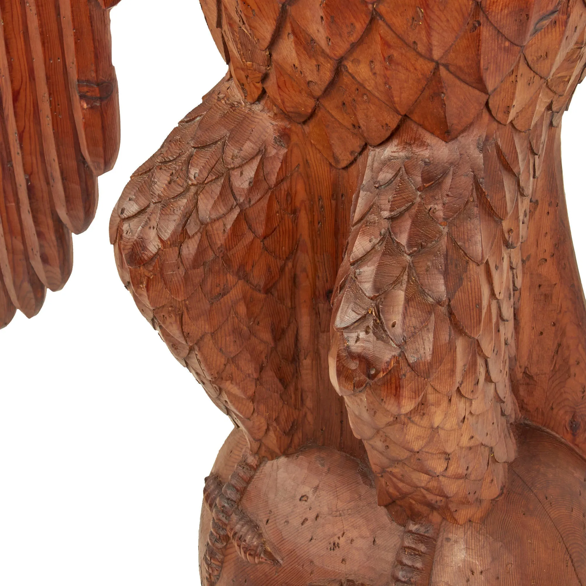 Original WWII German Army Eagle Carved Wooden Reichsadler- 43 Inches Tall