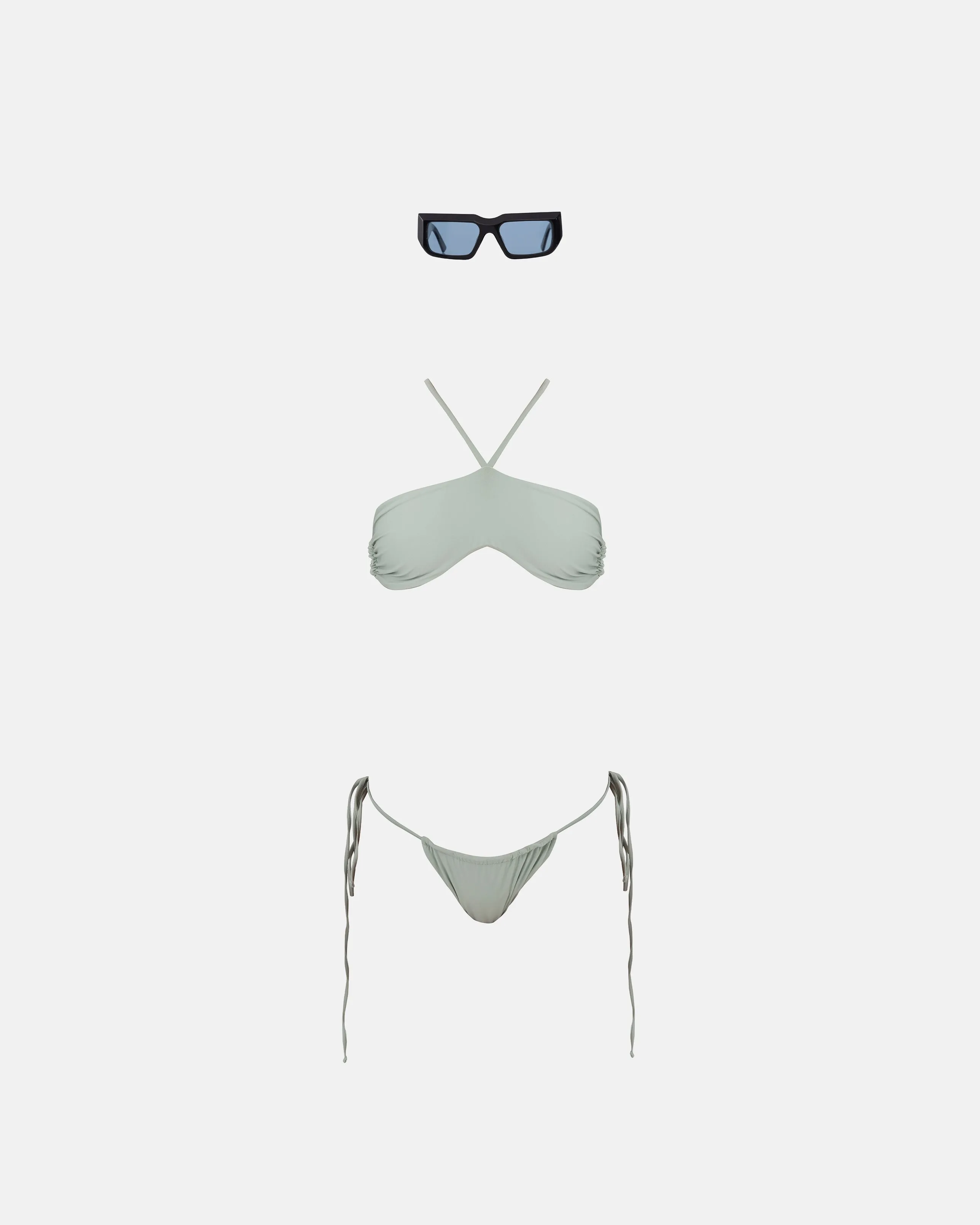 Pack Basics Swimwear Strapless Top & Panty Mint Green   UG Sunglasses Black/Blue