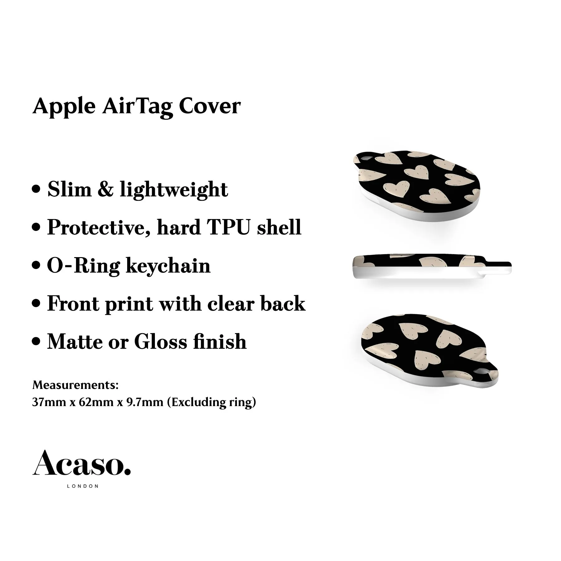 Painted Hearts AirTag Holder