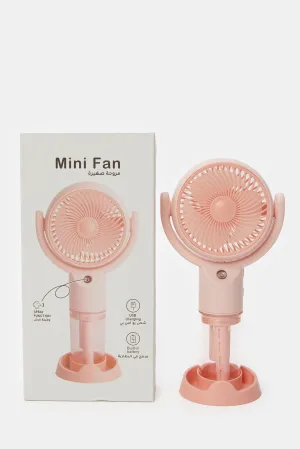 Pink Plain Handheld Misting Fan