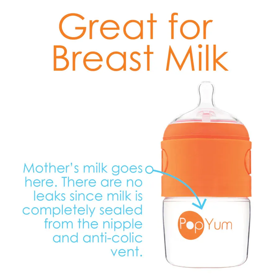 Pop Yum 5 oz Baby Bottle Orange