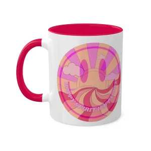 Retro Happy Spirit Happy Life Aesthetic Mug, Smile Face Mug, Trendy Coffee Mug, Tumblr Mug, Aesthetic Happy Life Gift, Aesthetic Pink Mug Retro Happy Spirit Happy Life Aesthetic Mug, Smile Face Mug, Trendy Coffee Mug, Tumblr Mug, Aesthetic Happy Life Gift, Aesthetic Pink Mug