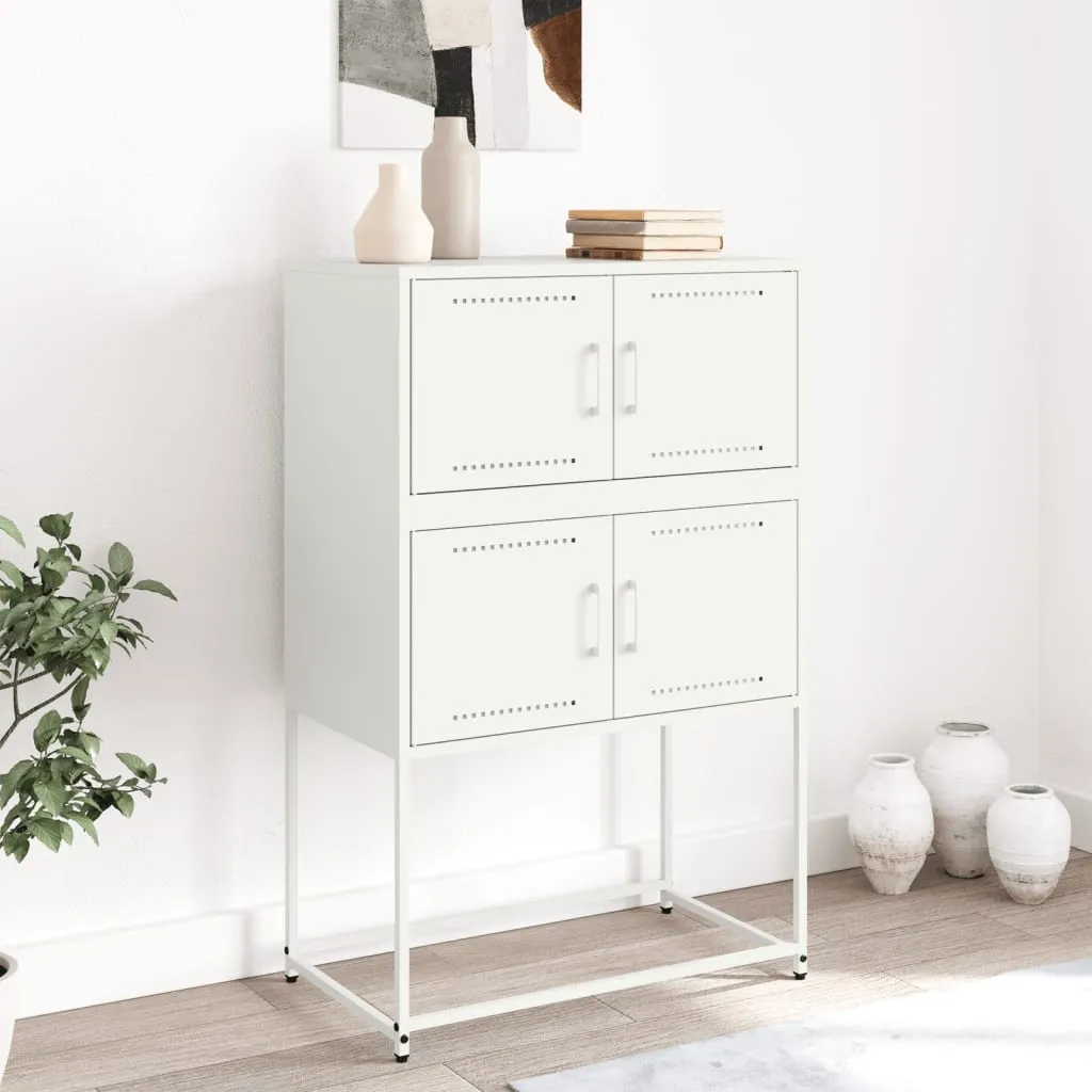 Sideboard White 68.5x38.5x107 cm Steel