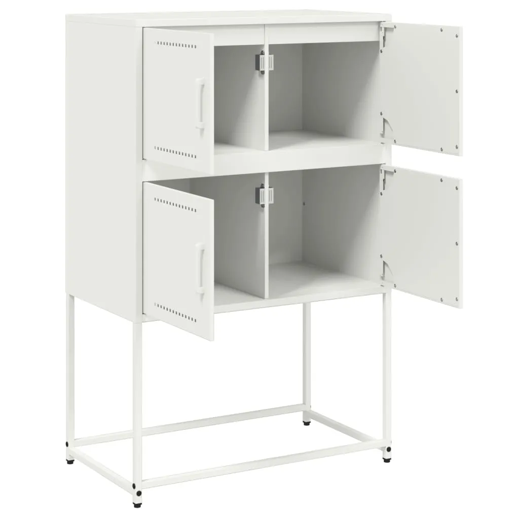 Sideboard White 68.5x38.5x107 cm Steel