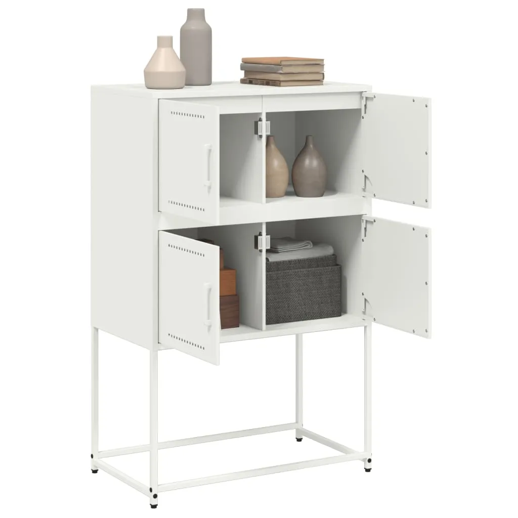 Sideboard White 68.5x38.5x107 cm Steel