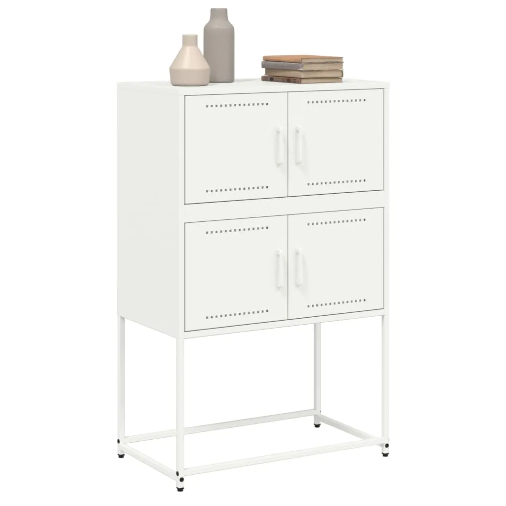 Sideboard White 68.5x38.5x107 cm Steel