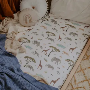 Snuggle Hunny Fitted Cot Sheet - Safari Snuggle Hunny Fitted Cot Sheet - Safari