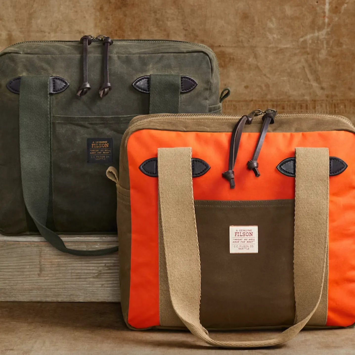 Tin Cloth Tote Bag w/ Zipper