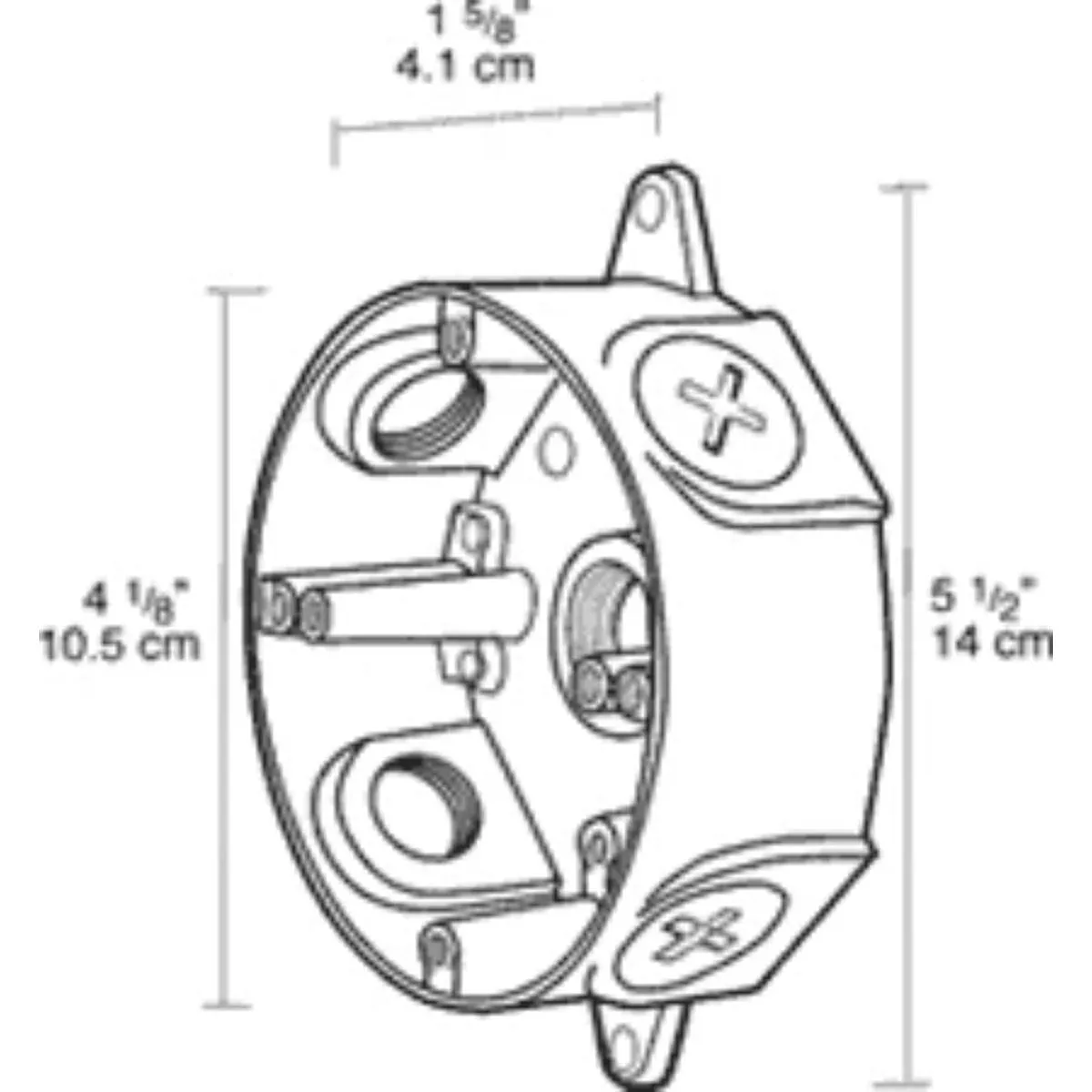 Weatherproof Round Box With No Cover, 3/4" Hole Size, White Finish