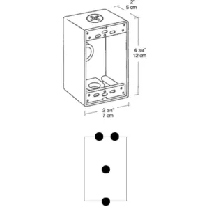 Weatherproof Single Outlet, 4 Holes Box, White Finish