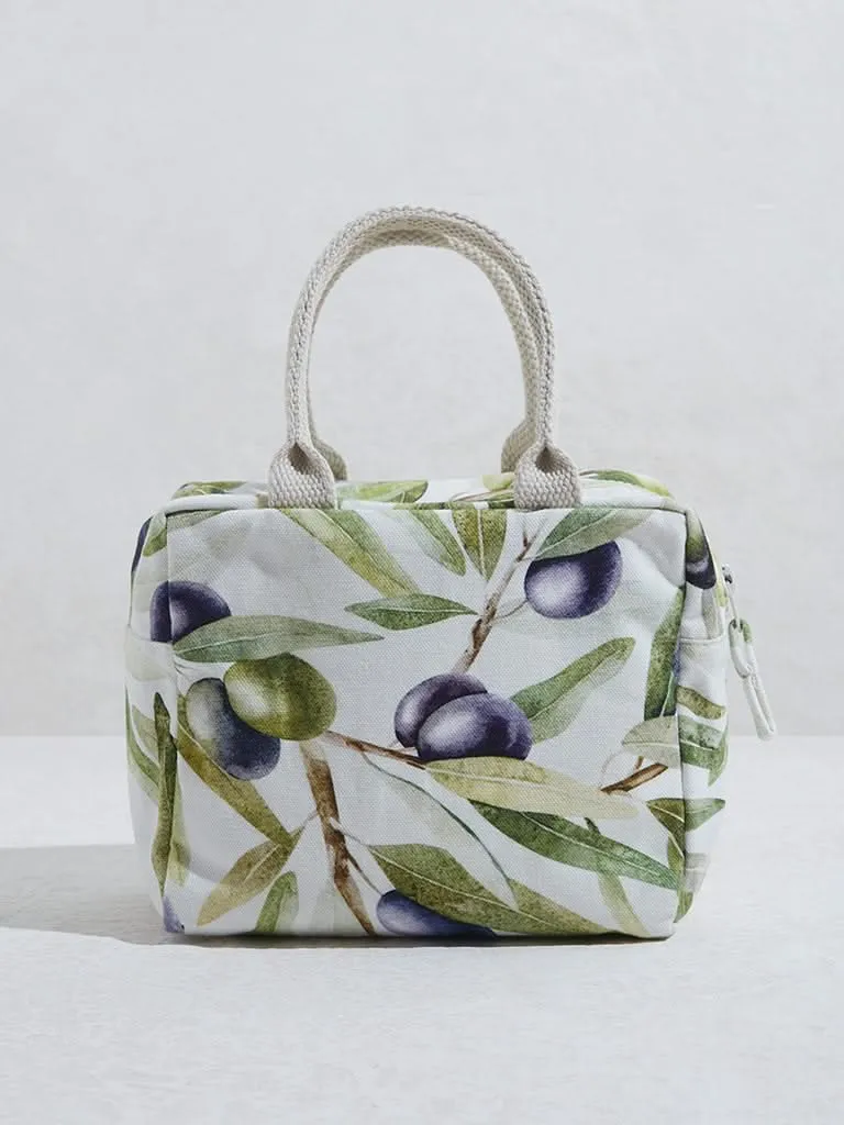 Westside Home Olive Printed Lunch Bag