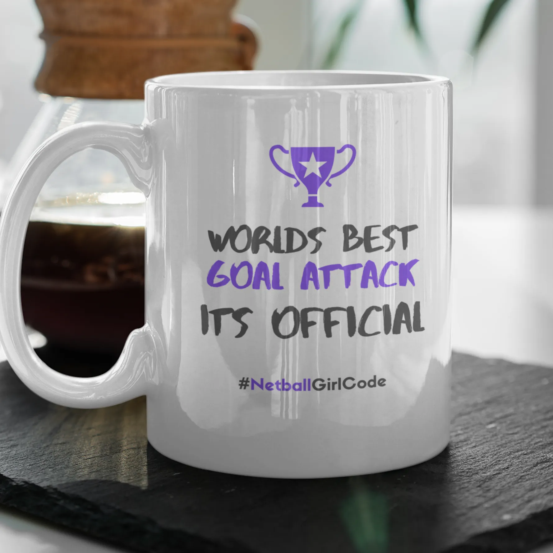 'World's Best Goal Attack' 11oz Ceramic Netball Mug