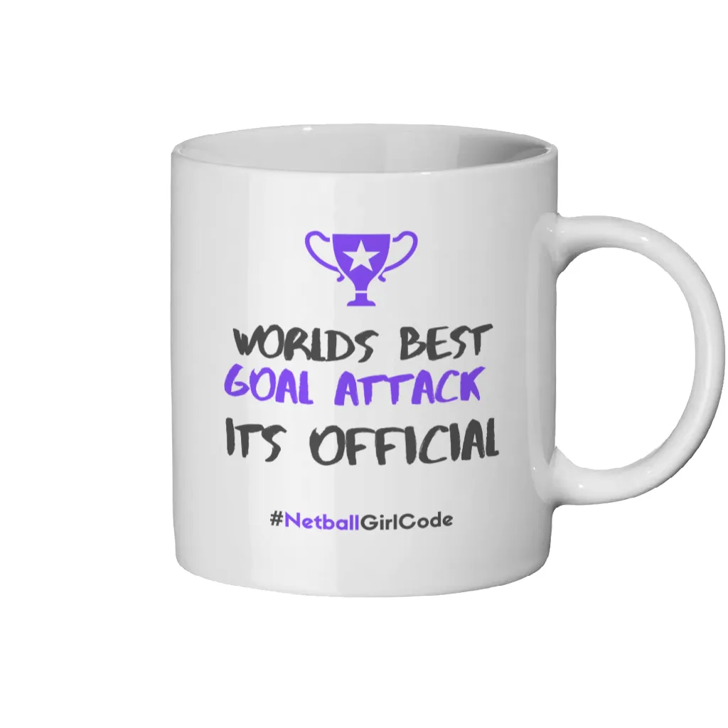 'World's Best Goal Attack' 11oz Ceramic Netball Mug
